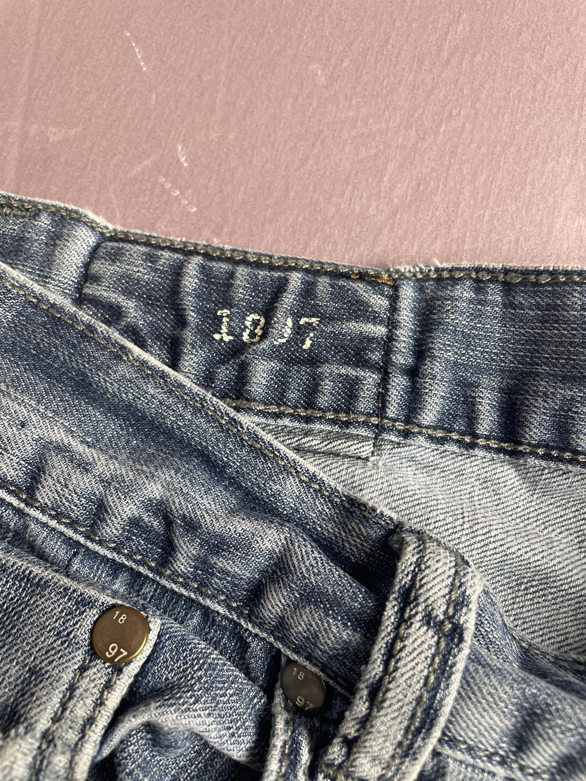 1897 Denim Jeans Mens 34x34 Blue Bootcut Light Wash Denim Pants Casual