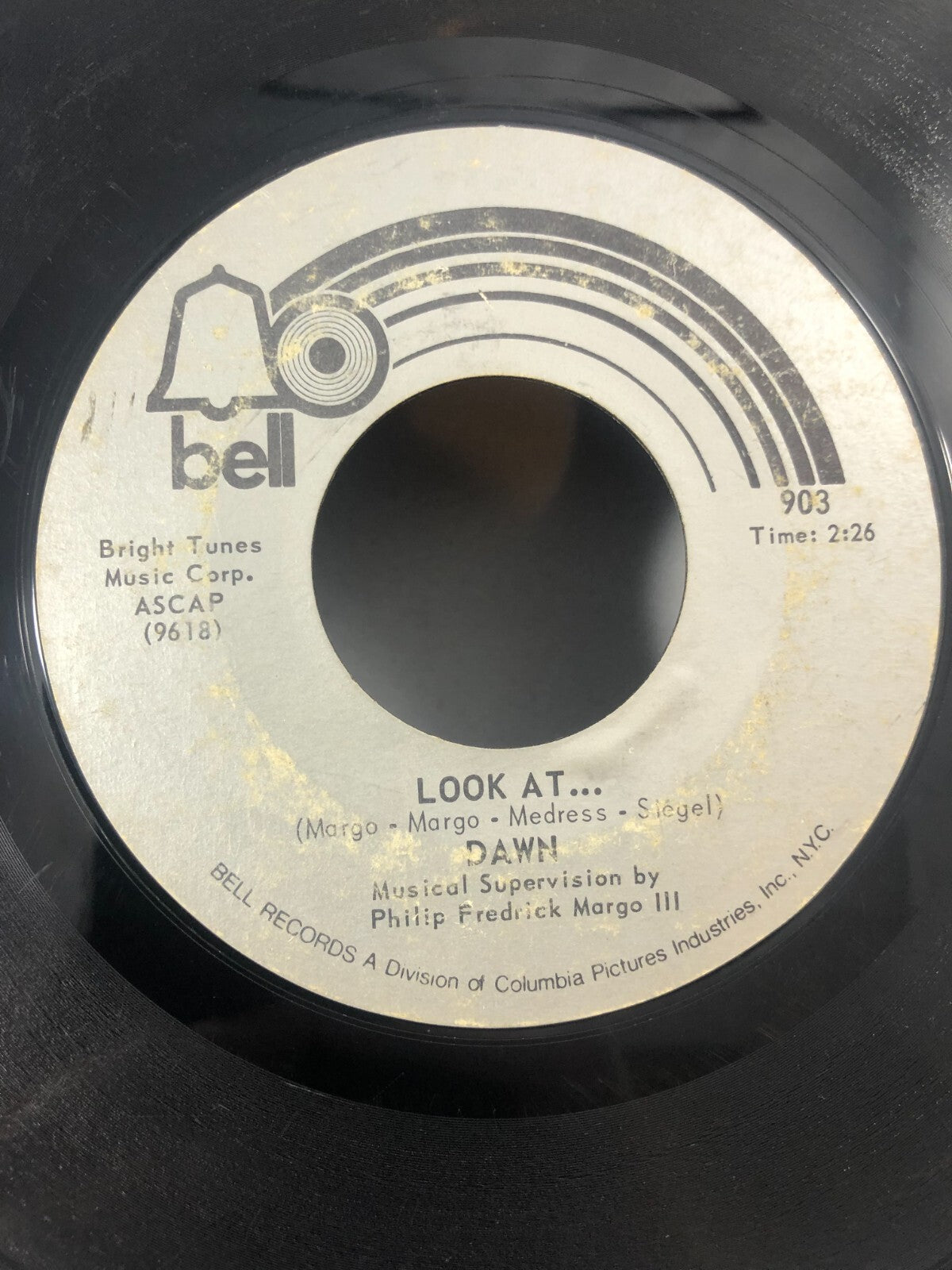 DAWN - CANDIDA/LOOK AT... BELL VINYL 45 SINGLE VG F209 G+