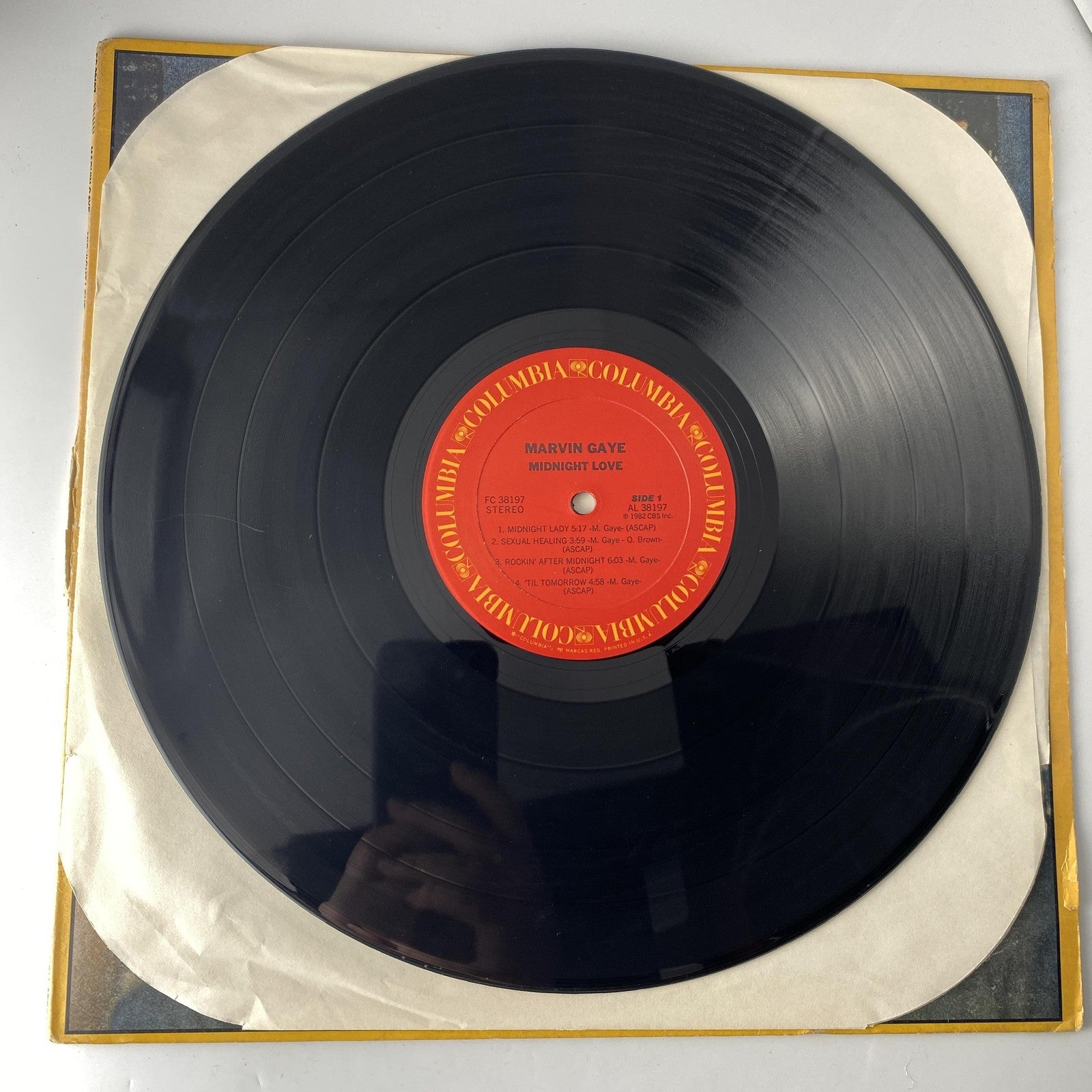 Vintage Marvin Gaye Midnight Love 12" Black Vinyl LP 1982 Columbia Soul Funk