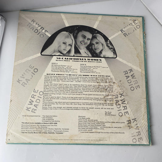 Vintage Kenny Price 30 California Women 12" Vinyl LP 1973 RCA Country Promo