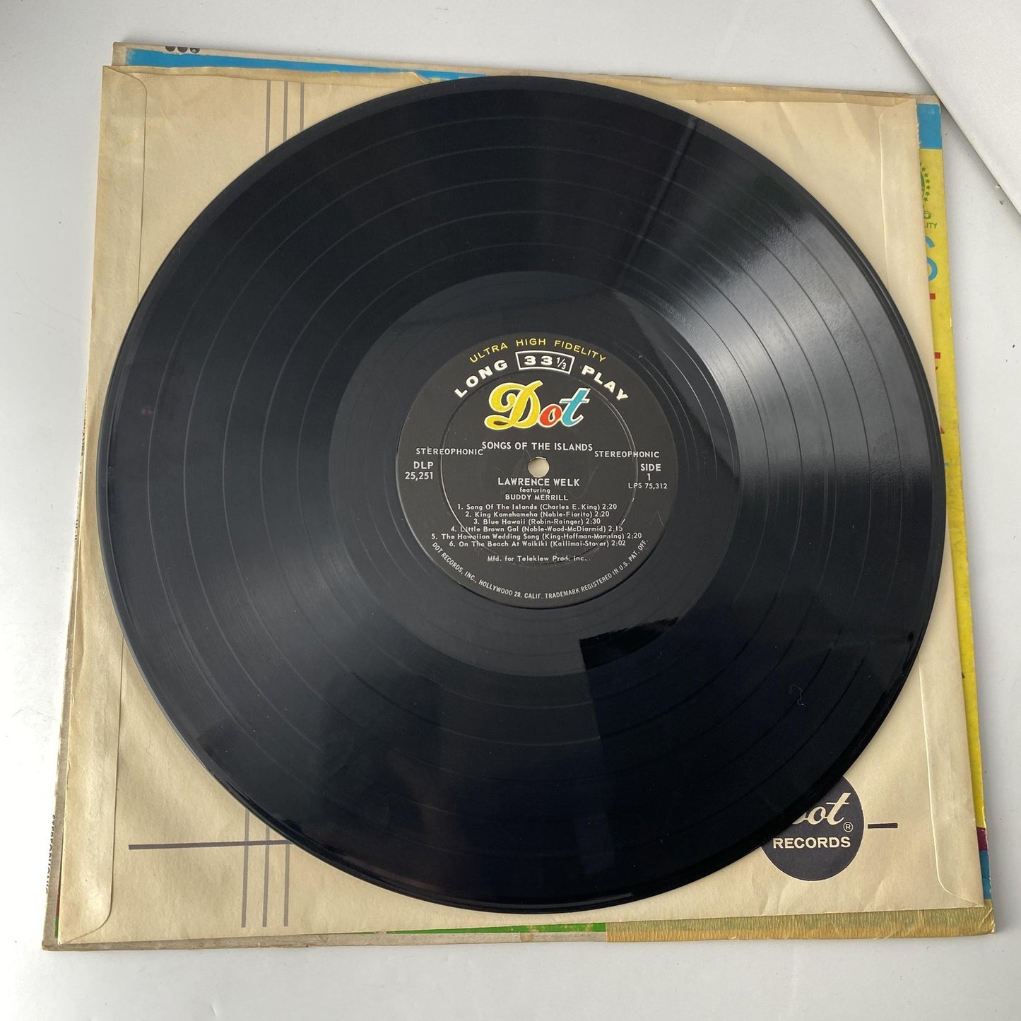 Vintage Lawrence Welk Songs Of The Islands 12" Black Vinyl LP Dot Hawaiian Easy