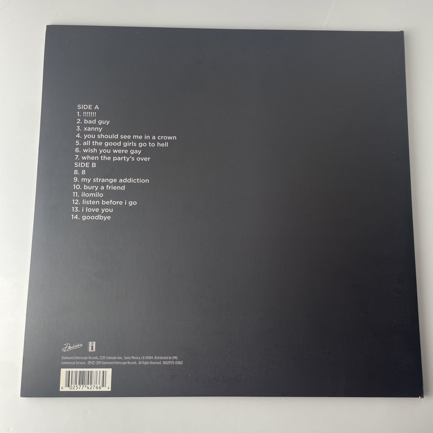 Billie Eilish-When We All Fall Asleep, Where Do We Go? Vinyl - Pale Yellow