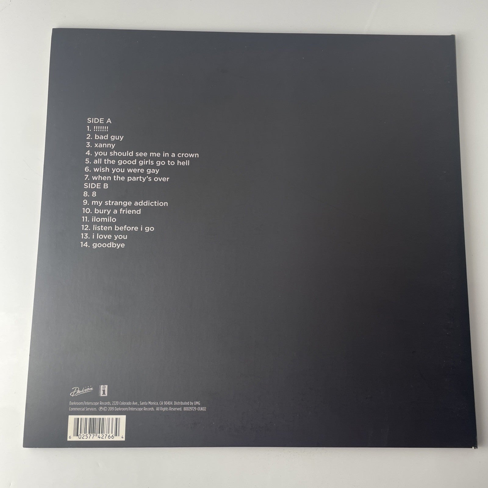 Billie Eilish-When We All Fall Asleep, Where Do We Go? Vinyl - Pale Yellow