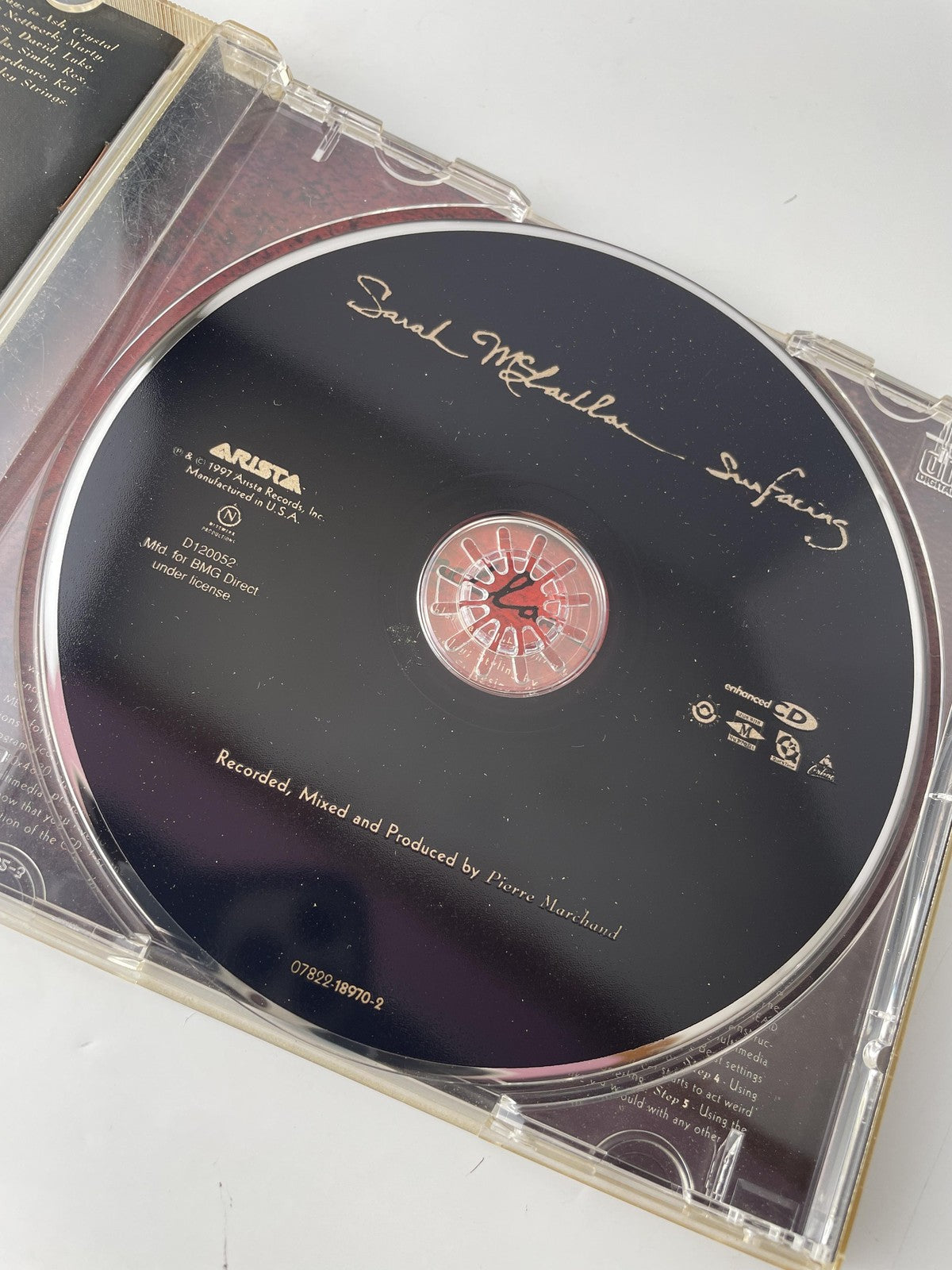Sarah McLachlan Enhanced CD Surfacing Album 1997 Arista ARCD-18790 Made in USA