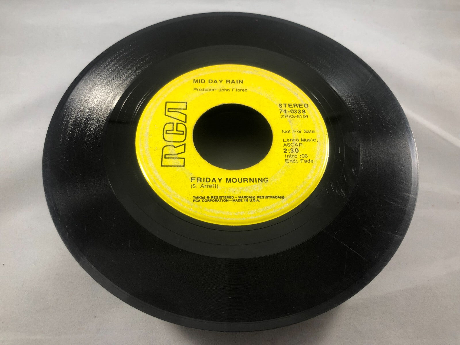 Mid Day Rain Welcome to the Rain/Friday Mourning PROMO 70s Psych Rock 45 RPM VG