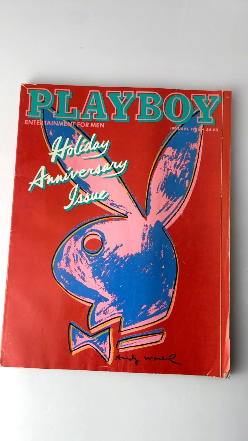 Playboy January 1986 Andy Warhol Cover Holiday Anniversary Issue