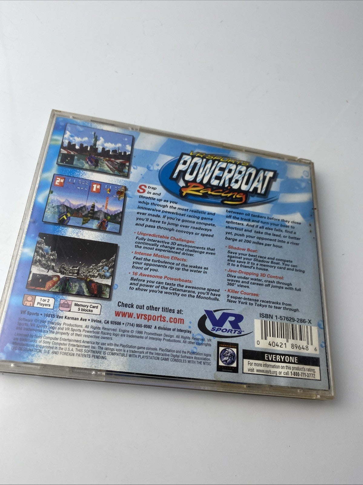 Sony PlayStation 1 (PS1)- VR Sports Powerboat Racing: CIB W/Ref Card, Tested