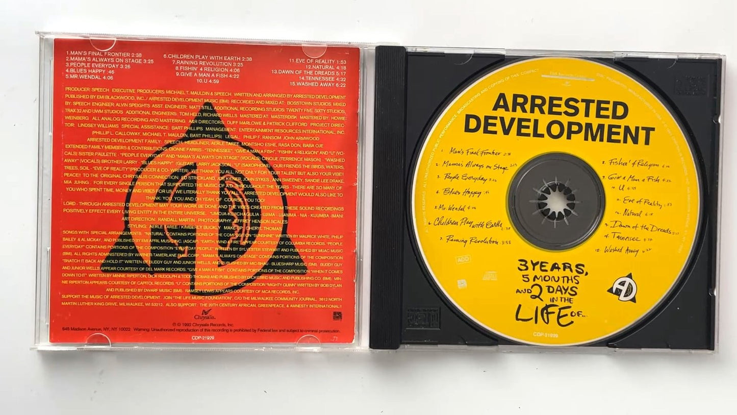 Arrested Development - 3 Years, 5 Months & 2 Days CD 1992 Hip Hop Chrysalis