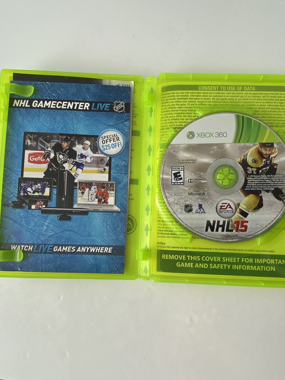 NHL 15 Xbox 360 Video Game Hockey Sports Multiplayer EA