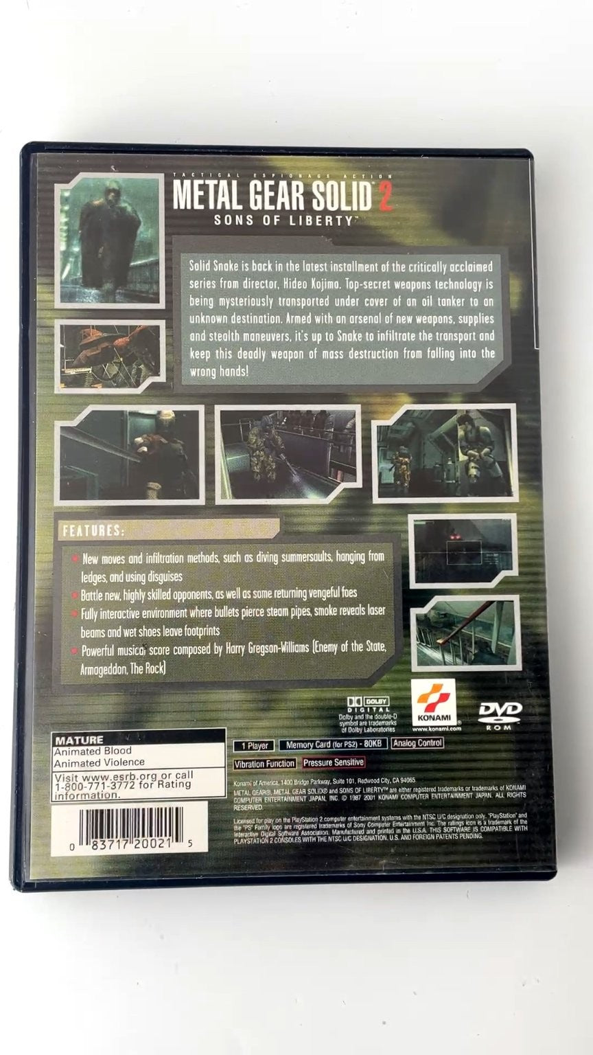 Metal Gear Solid 2 Sons of Liberty PlayStation 2 Video Game