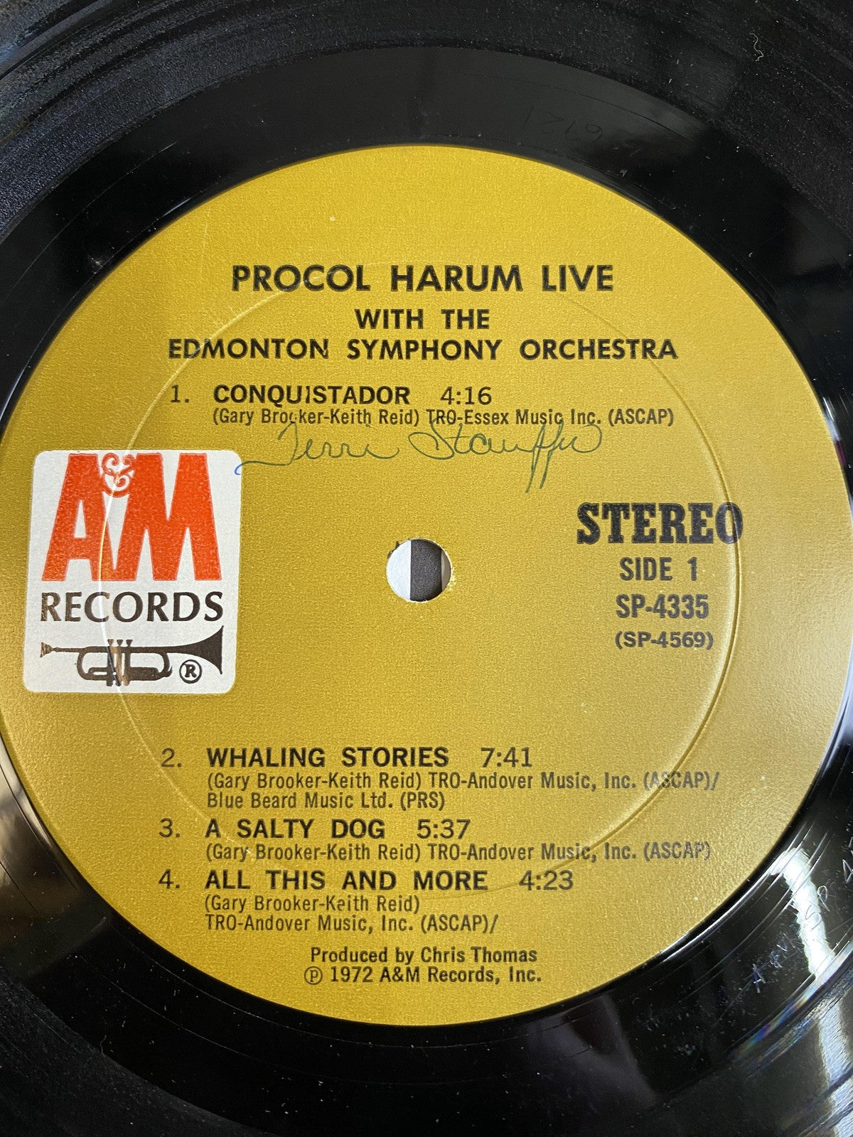 Vintage Procol Harum Live Edmonton Symphony Orch 12" Vinyl LP 1972 AFM Prog Rock
