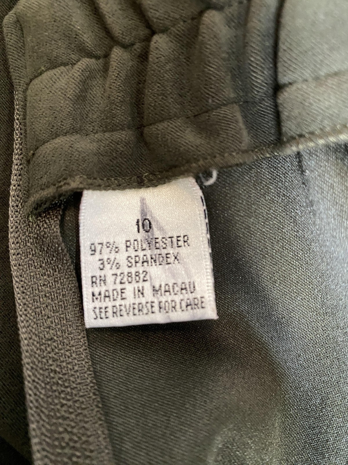 Dress Pants Womens 10 Green Microfiber Pull On Elastic Waist Straight Leg