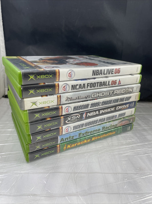 Original Xbox Games Lot Of 8 Basketball Antz Karaoke NASCAR Ghost Recon 