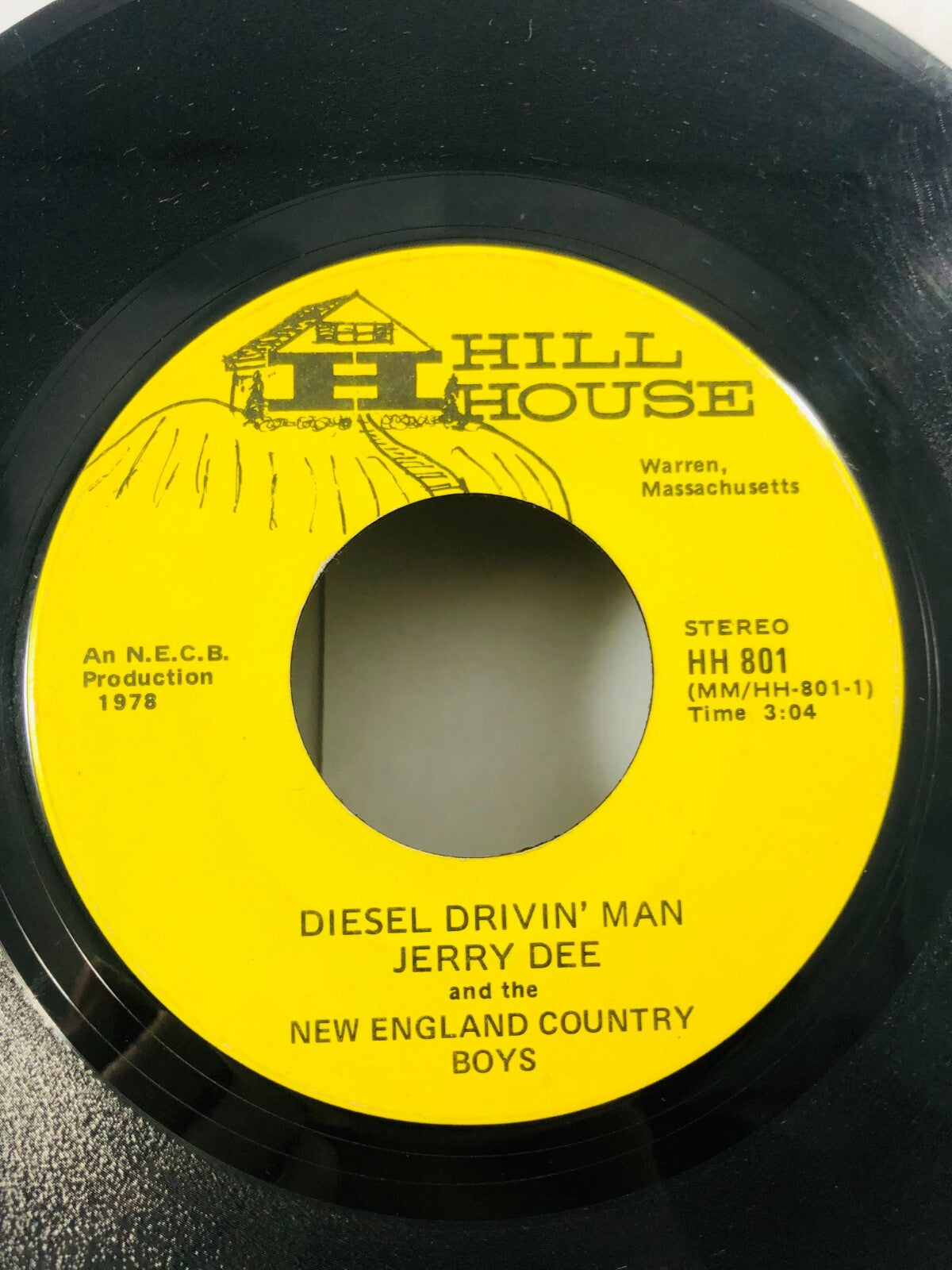1970s 45 vinyl record Country Diesel Drivin Man Jerry Dee Hill House Rare! VTG