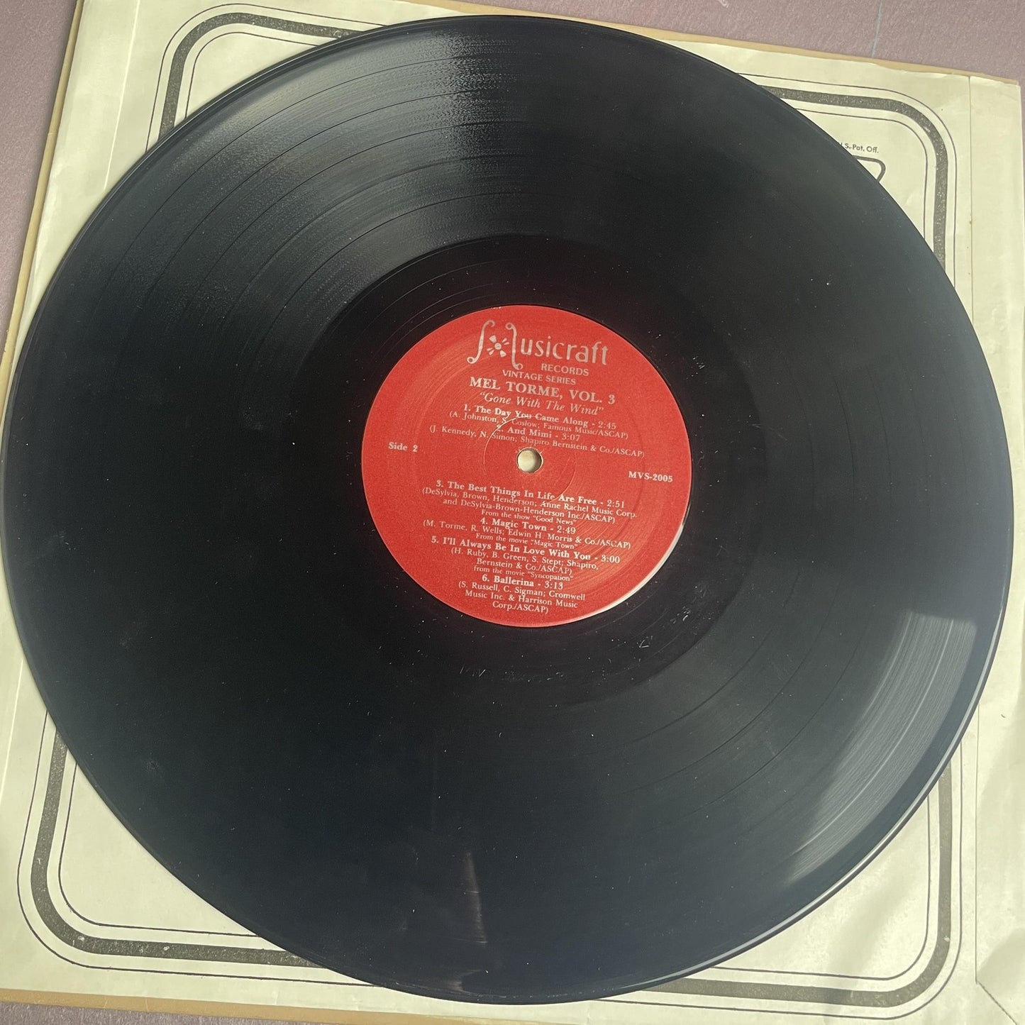 Vintage Mel Torme Vol. 3 Gone With The Wind 12" Vinyl LP 1985 Musicraft Jazz