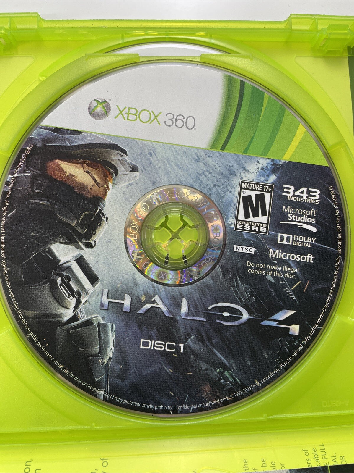 Halo 4 (Microsoft Xbox 360, 2012) Good Condition Disc
