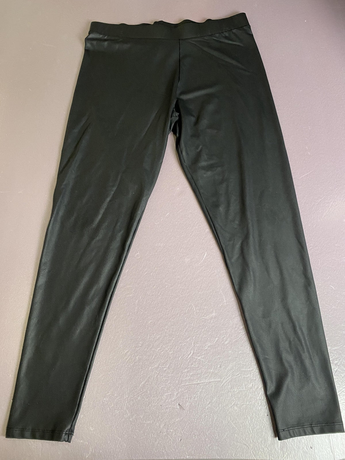 New Look Tall Leggings Womens 12 Black High Rise Stretch Ankle Soft Knit Pants