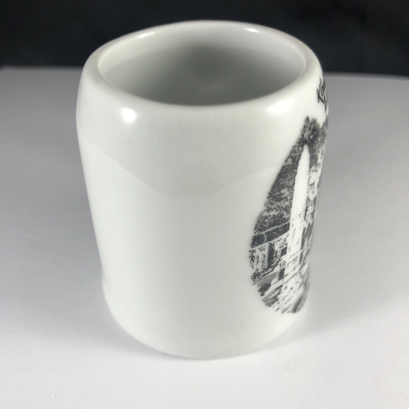 Linderhofz Porcelain Souvenir CERAMIC BEER STEIN GERMANY Shot Glass Konigschlob
