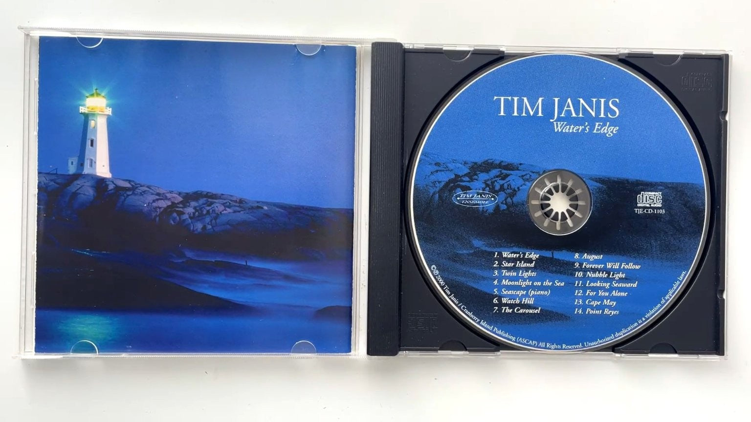 Tim Janis - Water's Edge CD 2000 New Age Instrumental TJE Label