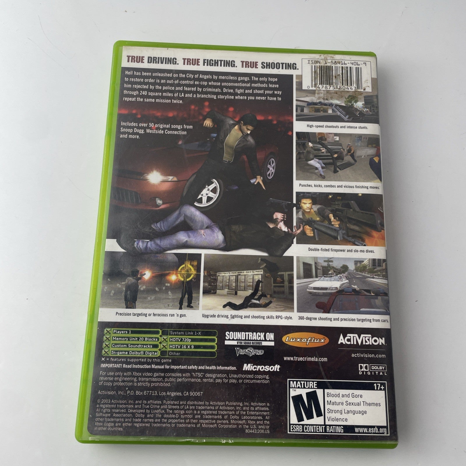 True Crime: Streets Of LA (Original Xbox) Black Label CIB COMPLETE & TESTED