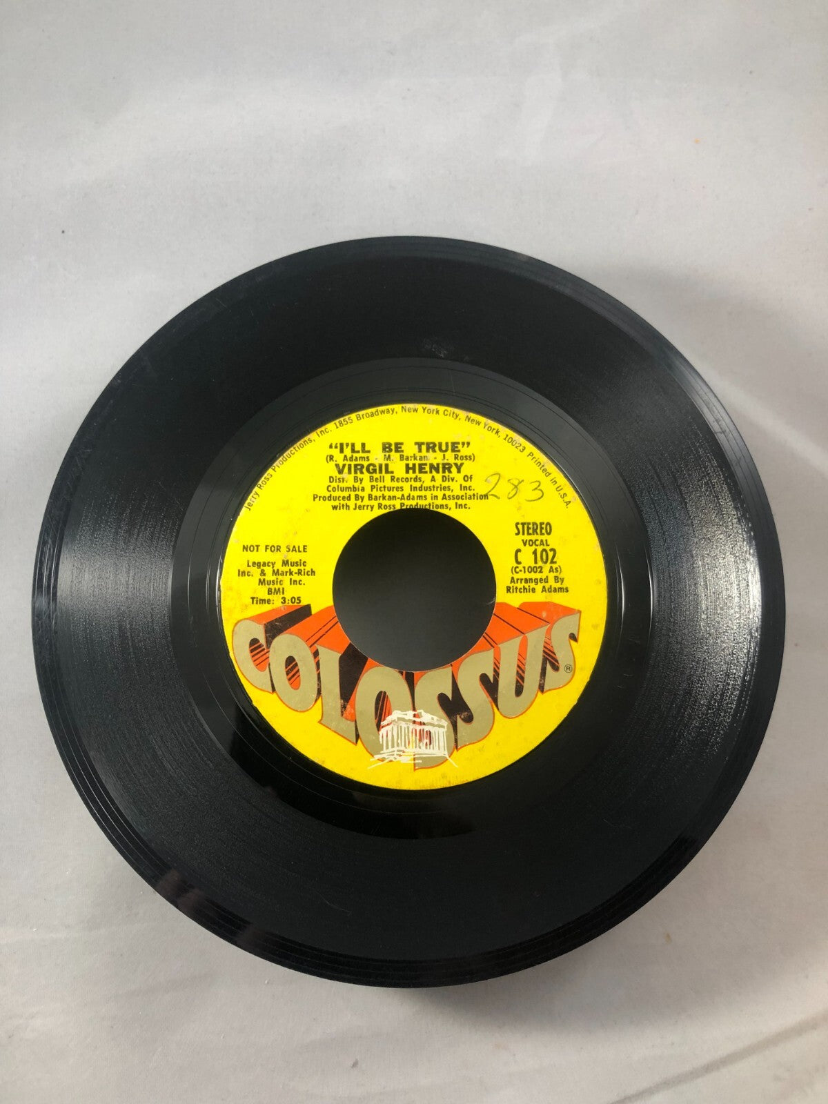 VIRGIL HENRY: I'll Be True US Colossus Northern Soul Promo 45 Hear VG RARE
