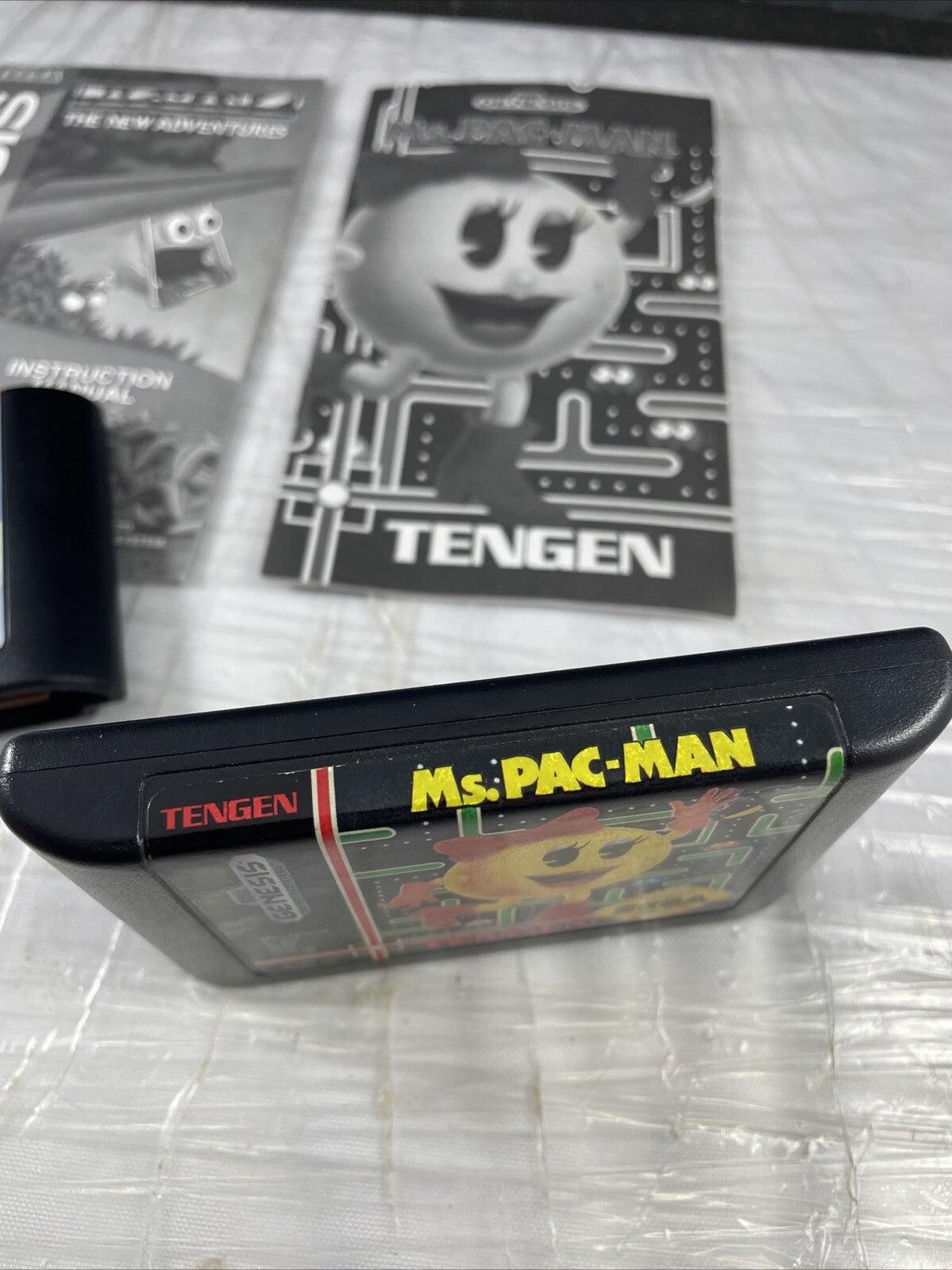 Pac Man 2 & Ms Pac Man With Manuals Lot Of 2 Sega Genesis Loose Games Tested