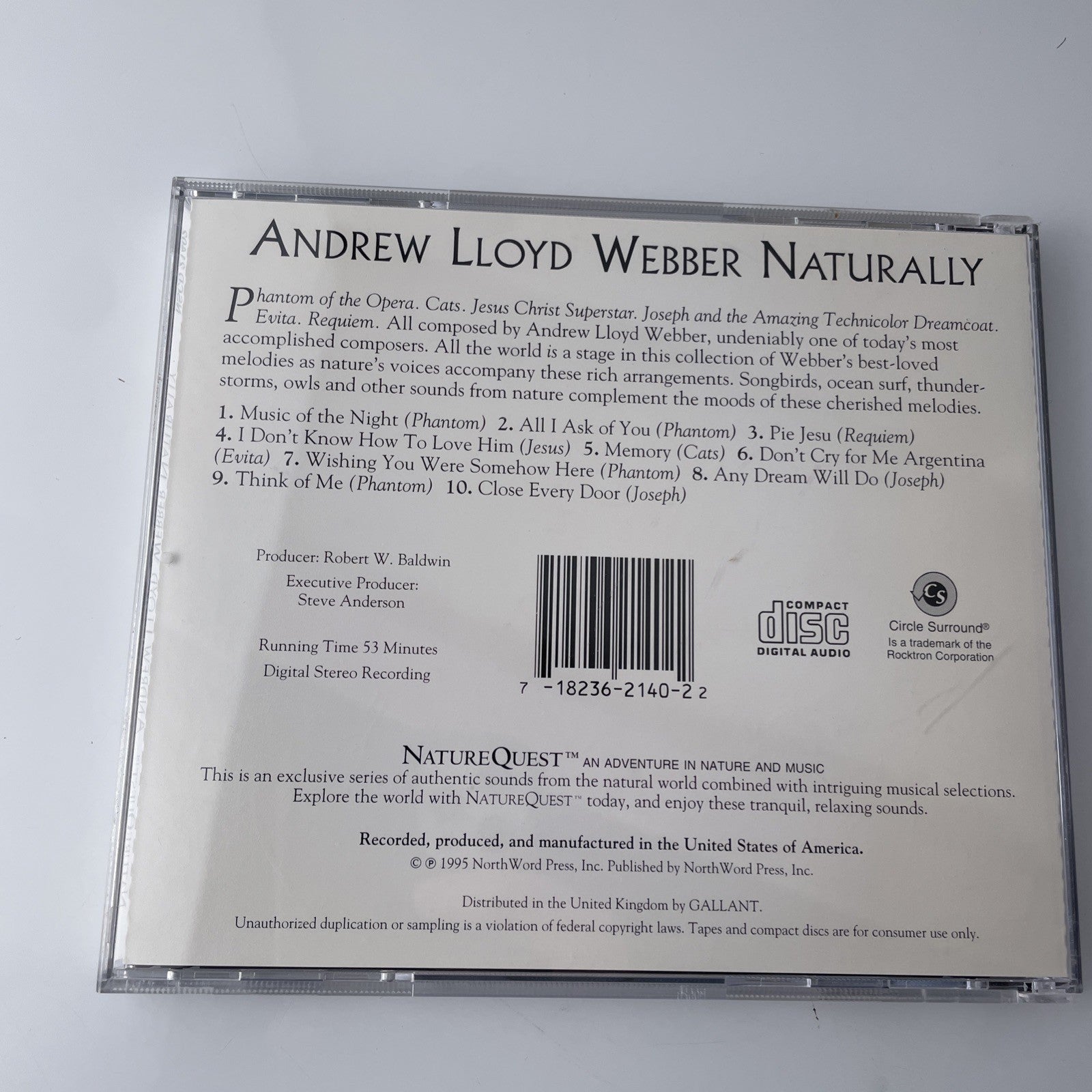 Naturally: Andrew Lloyd Webber (NatureQuest Series) Music Nature Sounds