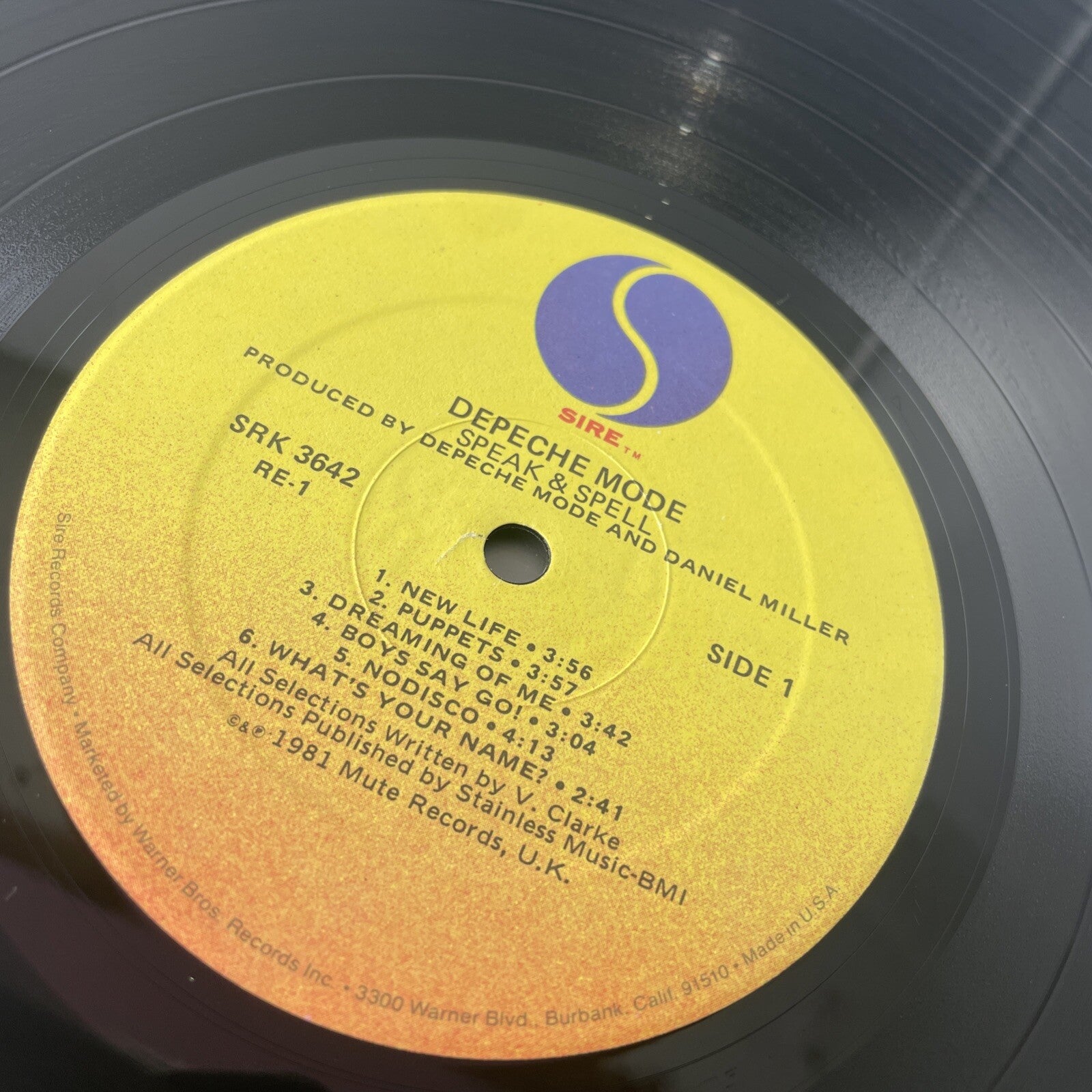 DEPECH MODE 1981: Speak & Spell LP 33 RPM Vinyl 12" Sire Record Los SRK 3642 VG
