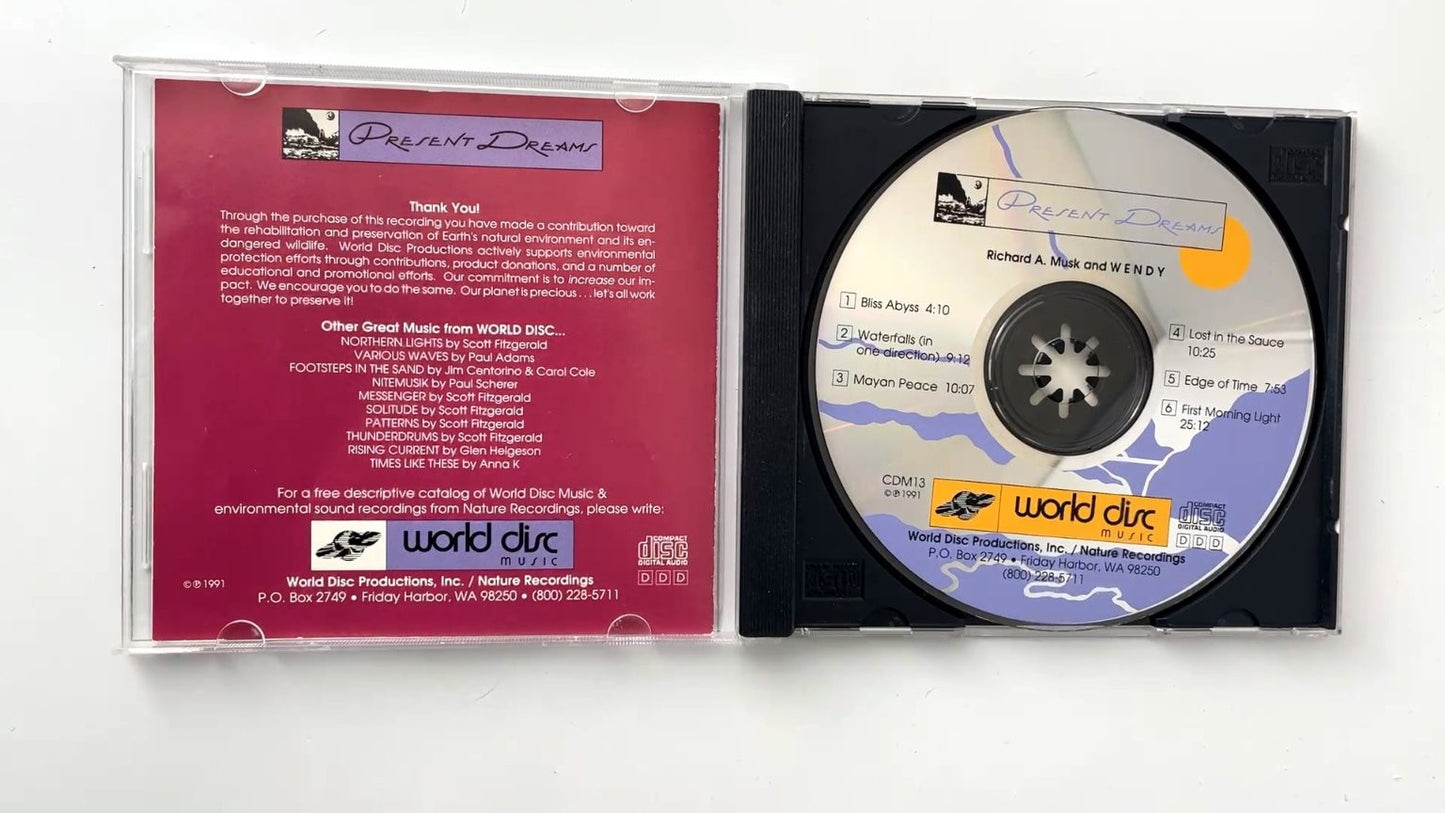 Richard A. Musk & Wendy - Present Dreams CD 1991 New Age World Disc