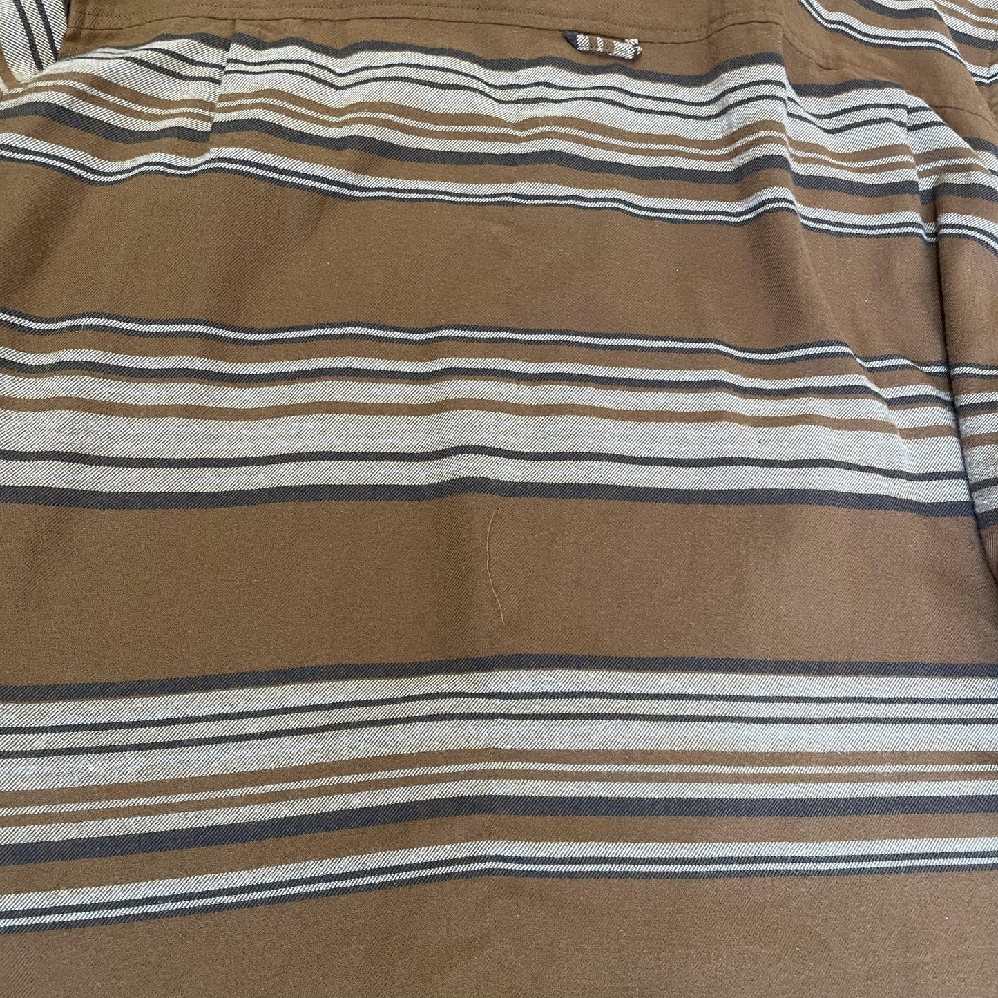 Hurley Shirt Mens 2XL Brown Tan Striped Long Sleeve Button Up Casual Skate Beach