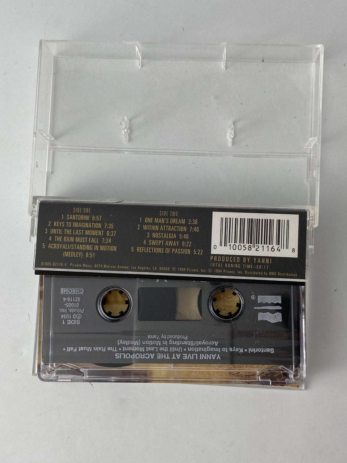 Yanni Live At The Acropolis Cassette 1994 Private Music Chrome Tape