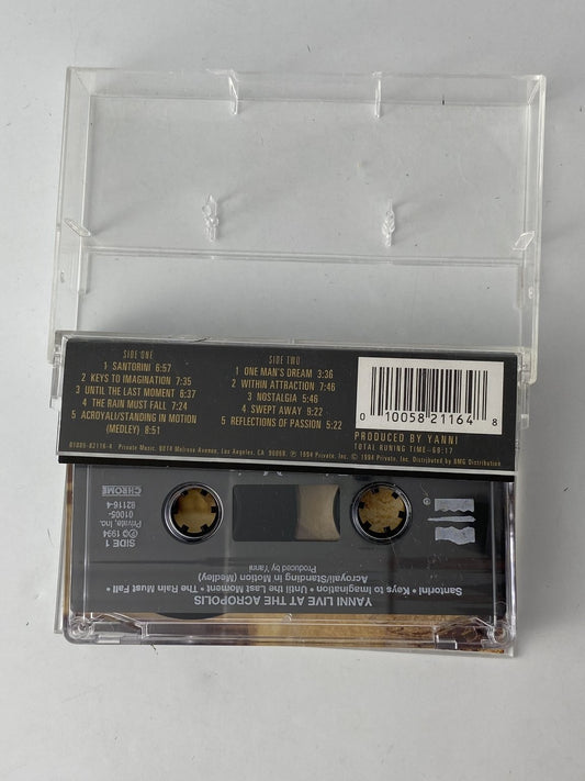 Yanni Live At The Acropolis Cassette 1994 Private Music Chrome Tape