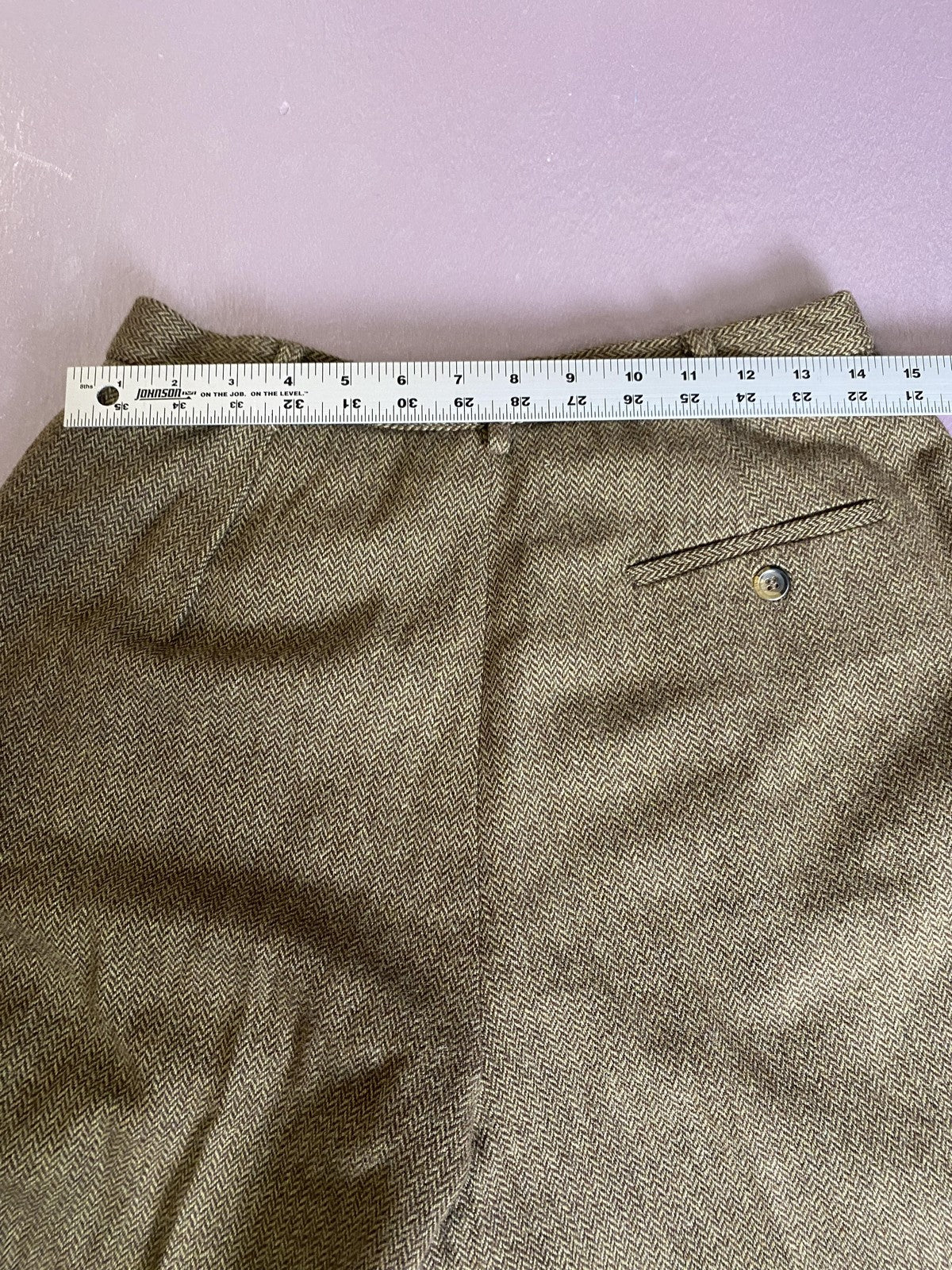 Evan Picone Dress Pants Womens 8 Brown Tweed Herringbone Pleated Cuffed Lined