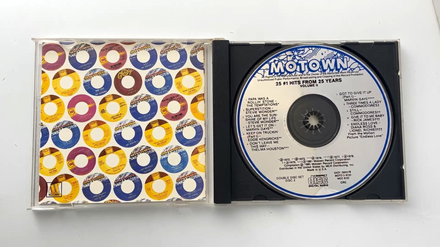 Motown - 25 #1 Hits From 25 Years Vol II CD 1985 Soul R&B Motown