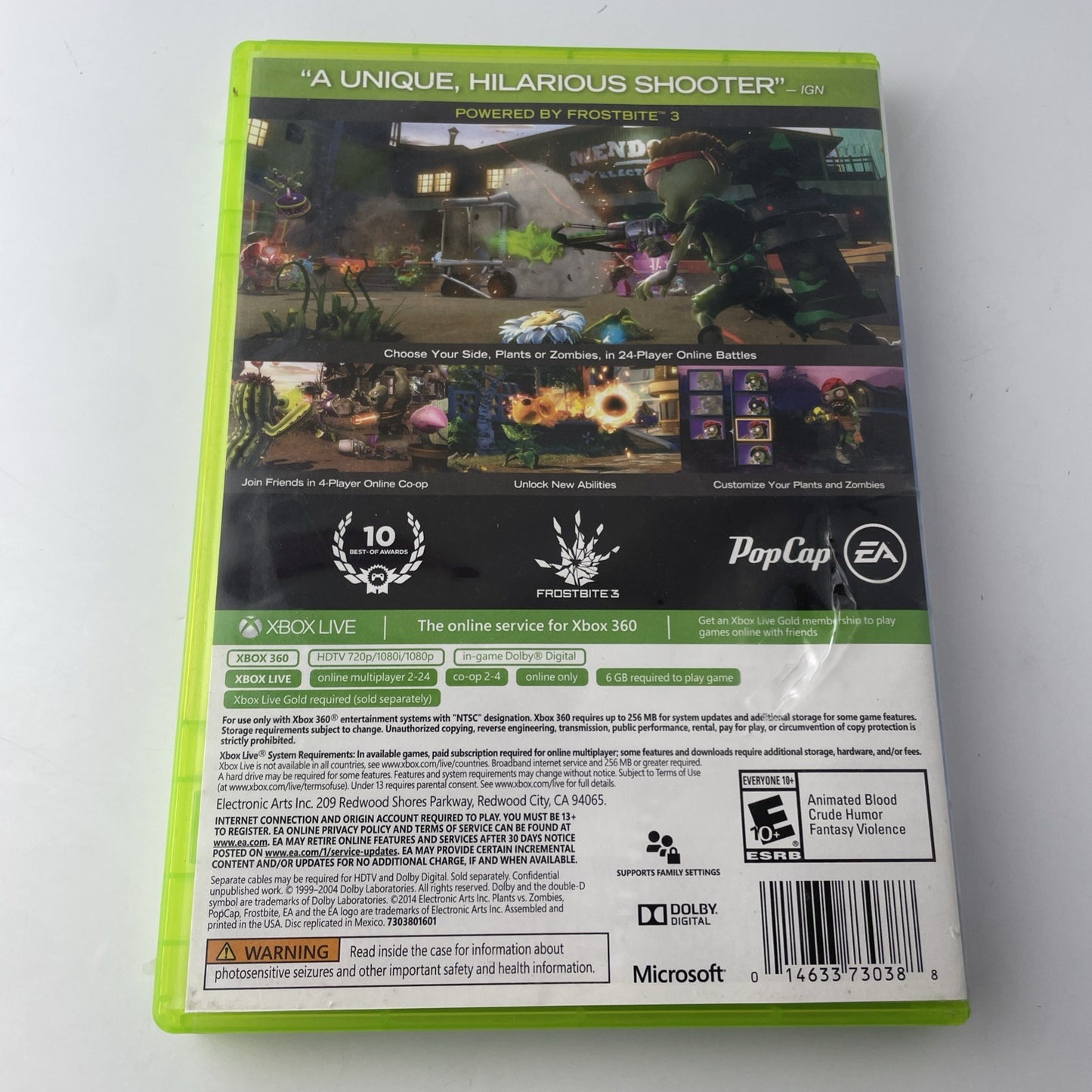 Plants vs. Zombies Garden Warfare Xbox 360 Game 2014 Microsoft NTSC Used 