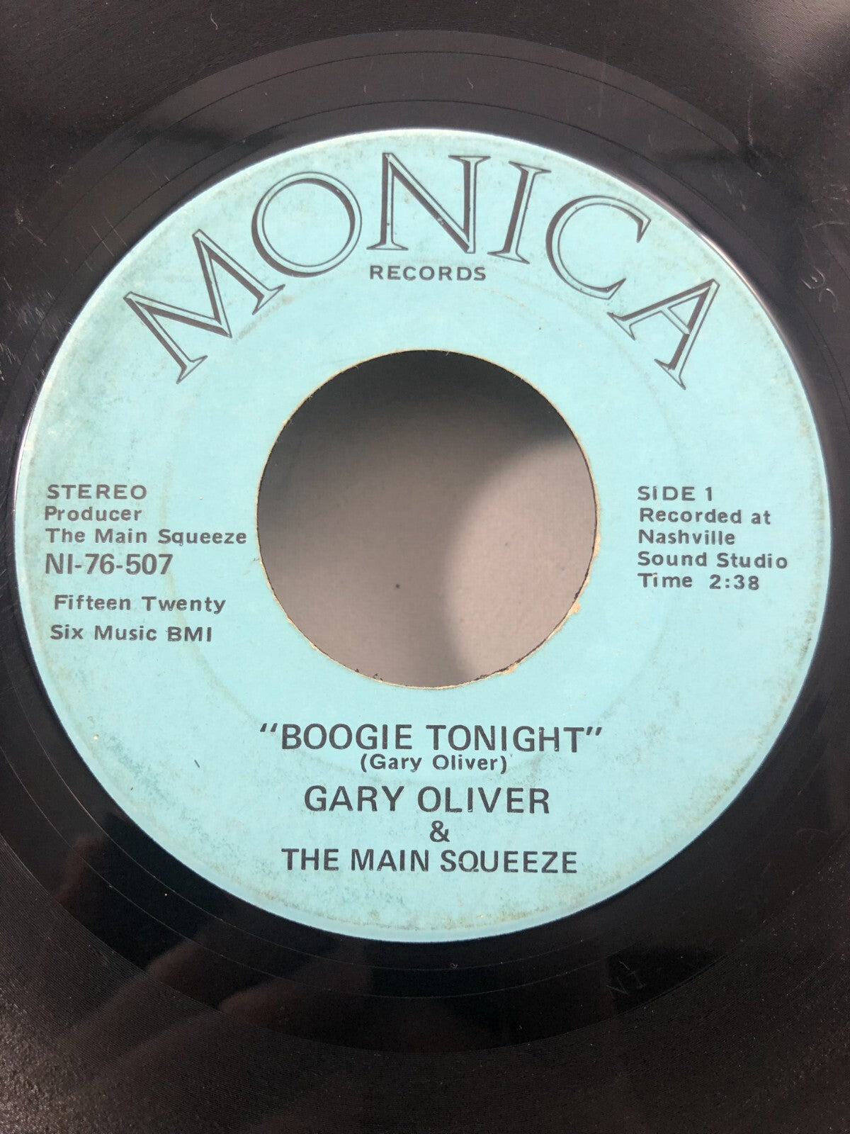 Rare R&B 45 - Gary Oliver & Main Squeeze - Boogie Tonight - Monica Records G+