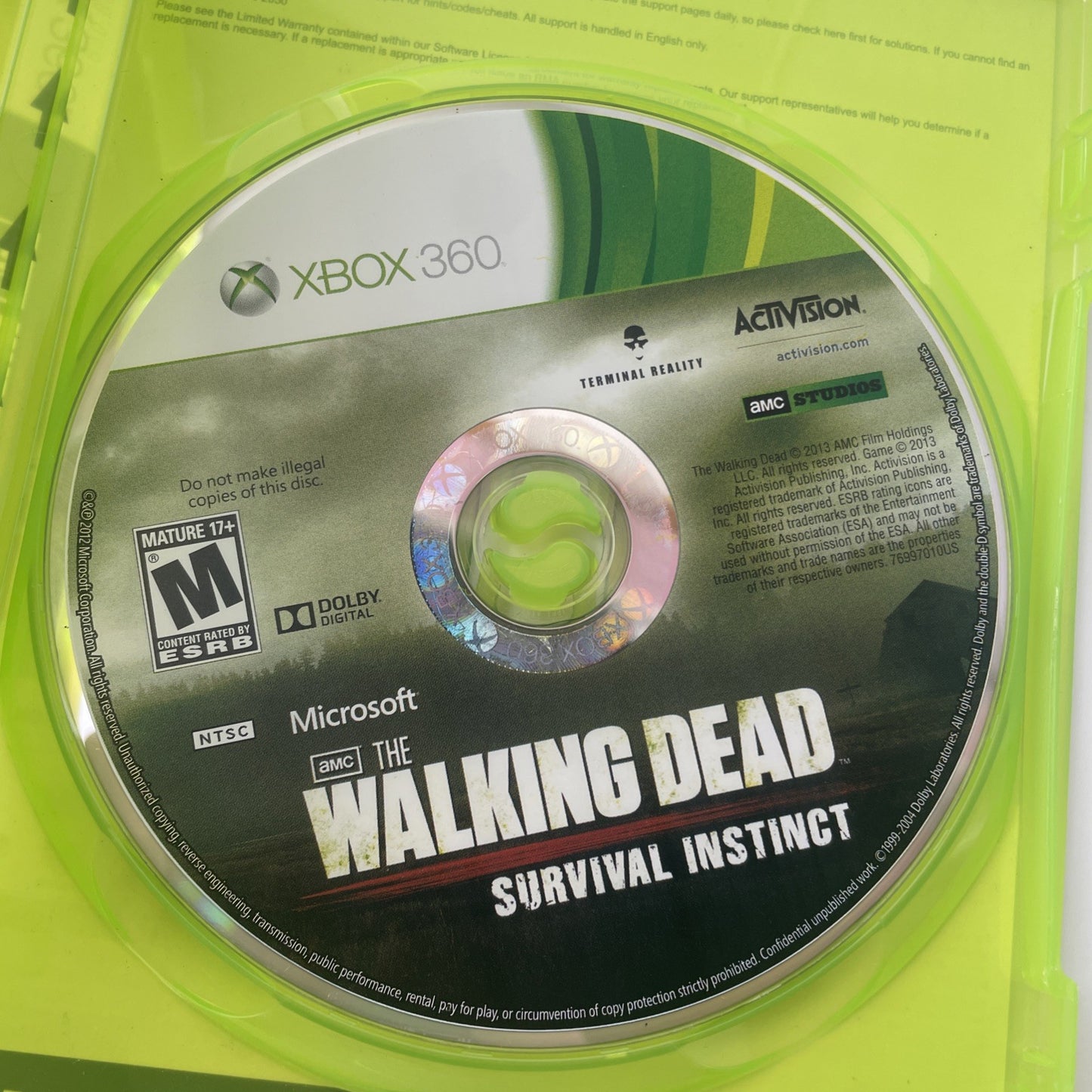 The Walking Dead: Survival Instinct (Microsoft Xbox 360, 2013) Tested Working