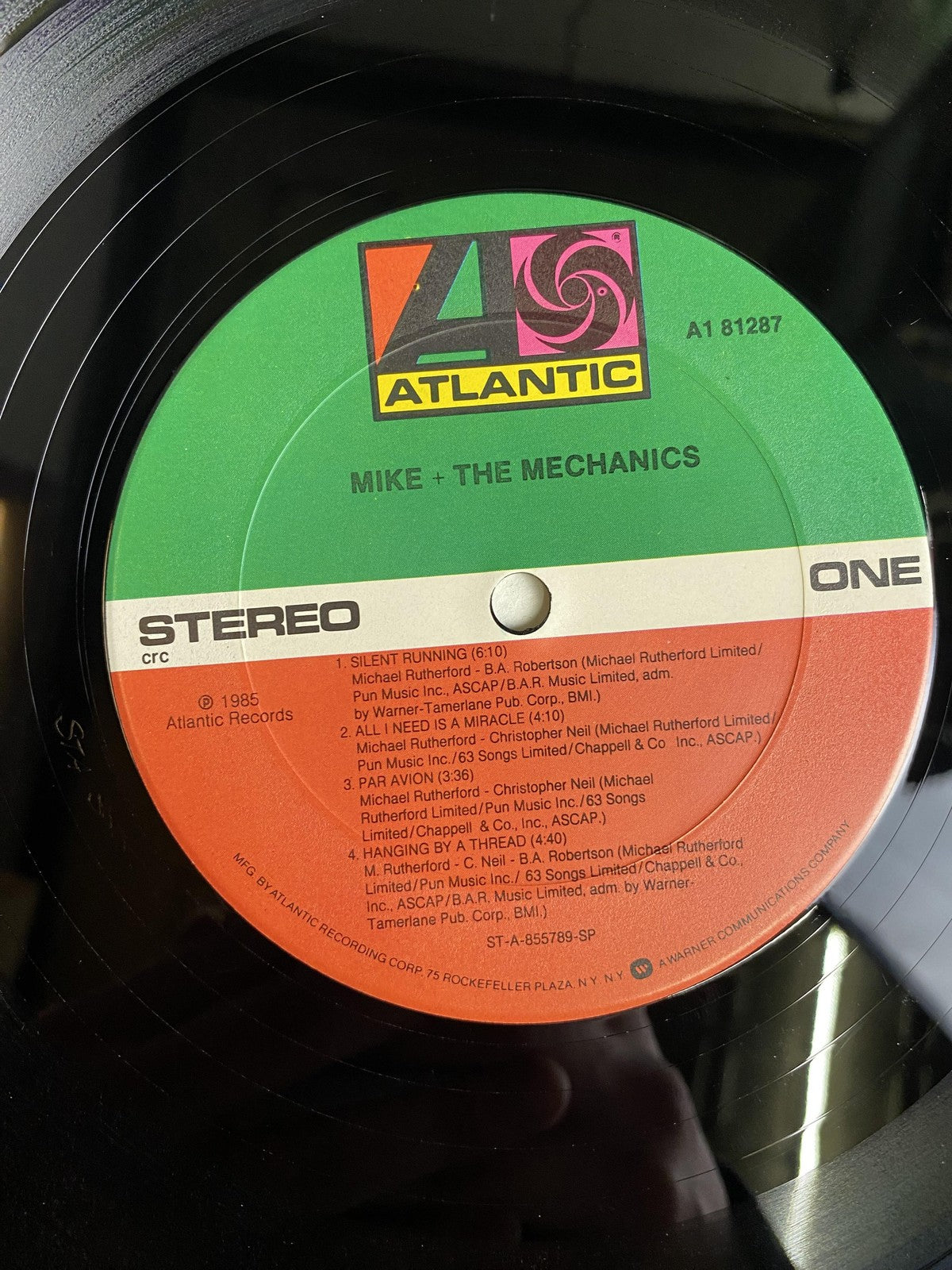 Vintage Mike + The Mechanics Self-Titled 12" Black Vinyl LP 1985 Anti Rock Pop