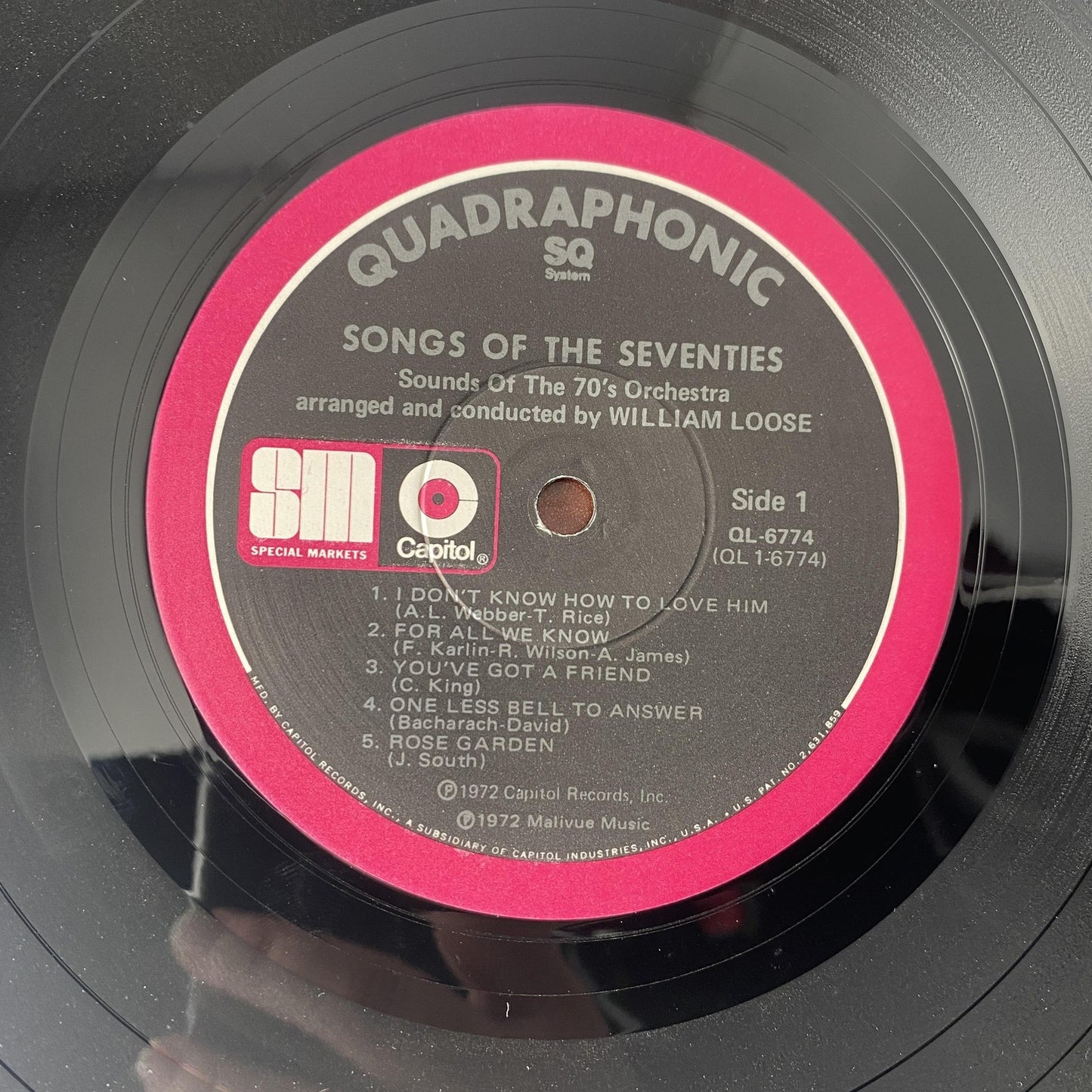 Vintage Sounds Of 70's Orchestra Songs Of The Seventies Vinyl LP 1972 Capitol