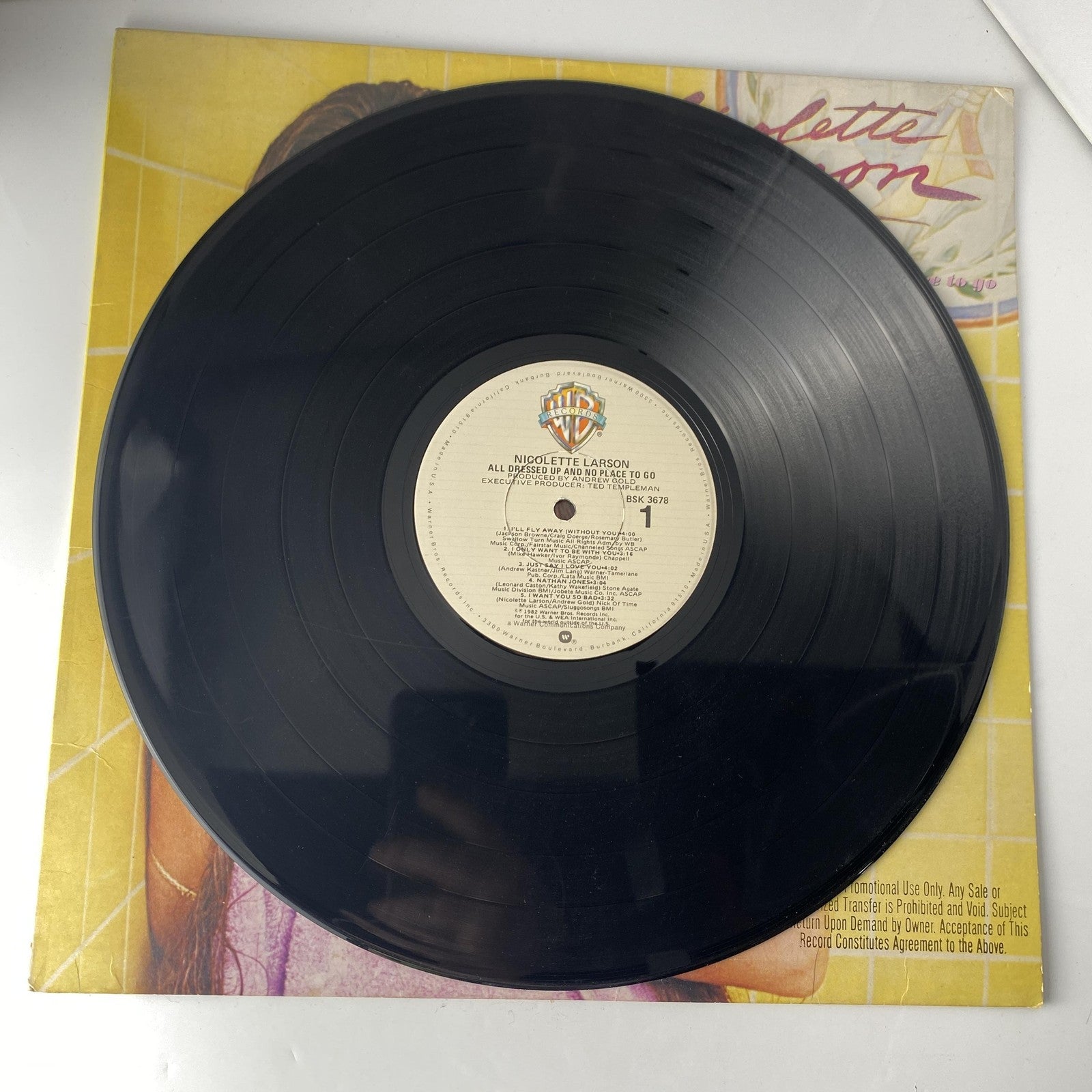 Vintage Nicolette Larson All Dressed Up 12" Black Vinyl LP 1982 Warner Pop Promo