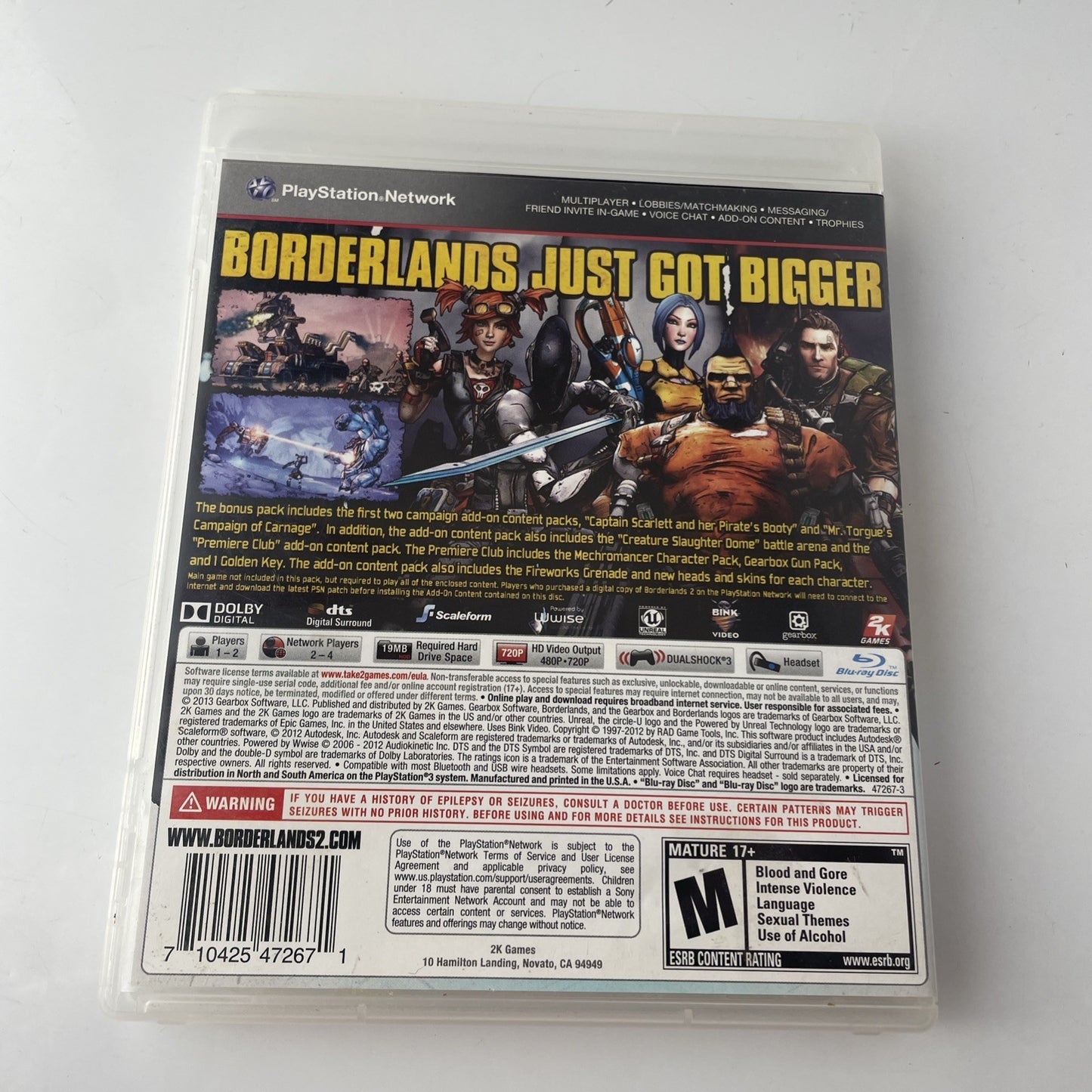 Borderlands 2 | PlayStation 3 (PS3), 2012 | Tested & Works