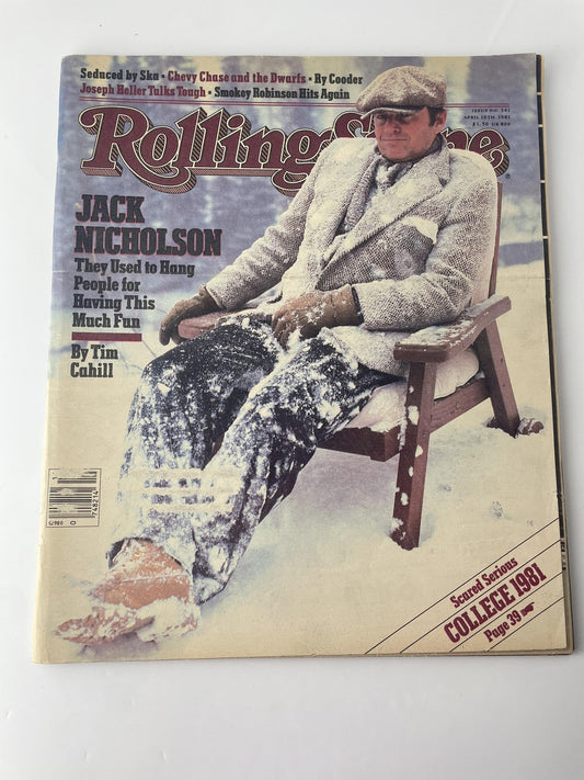 Vintage 1981 Rolling Stone Magazine Jack Nicholson Cover College Issue Marlboro
