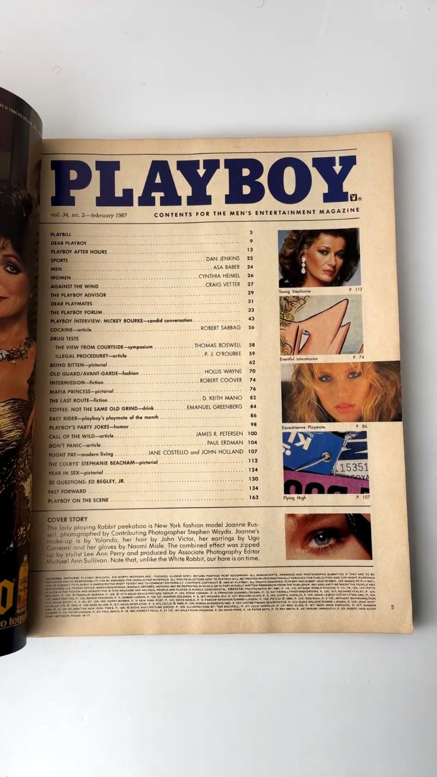 Playboy February 1987 Stephanie Beacham Wild Winter Issue Illustrated
