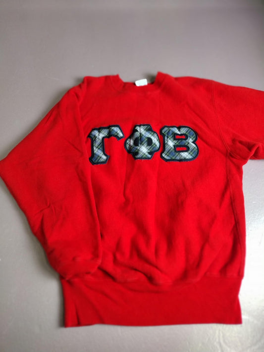Vintage Champion Reverse Weave Sweatshirt Mens Large Red Gamma Phi Beta 90s