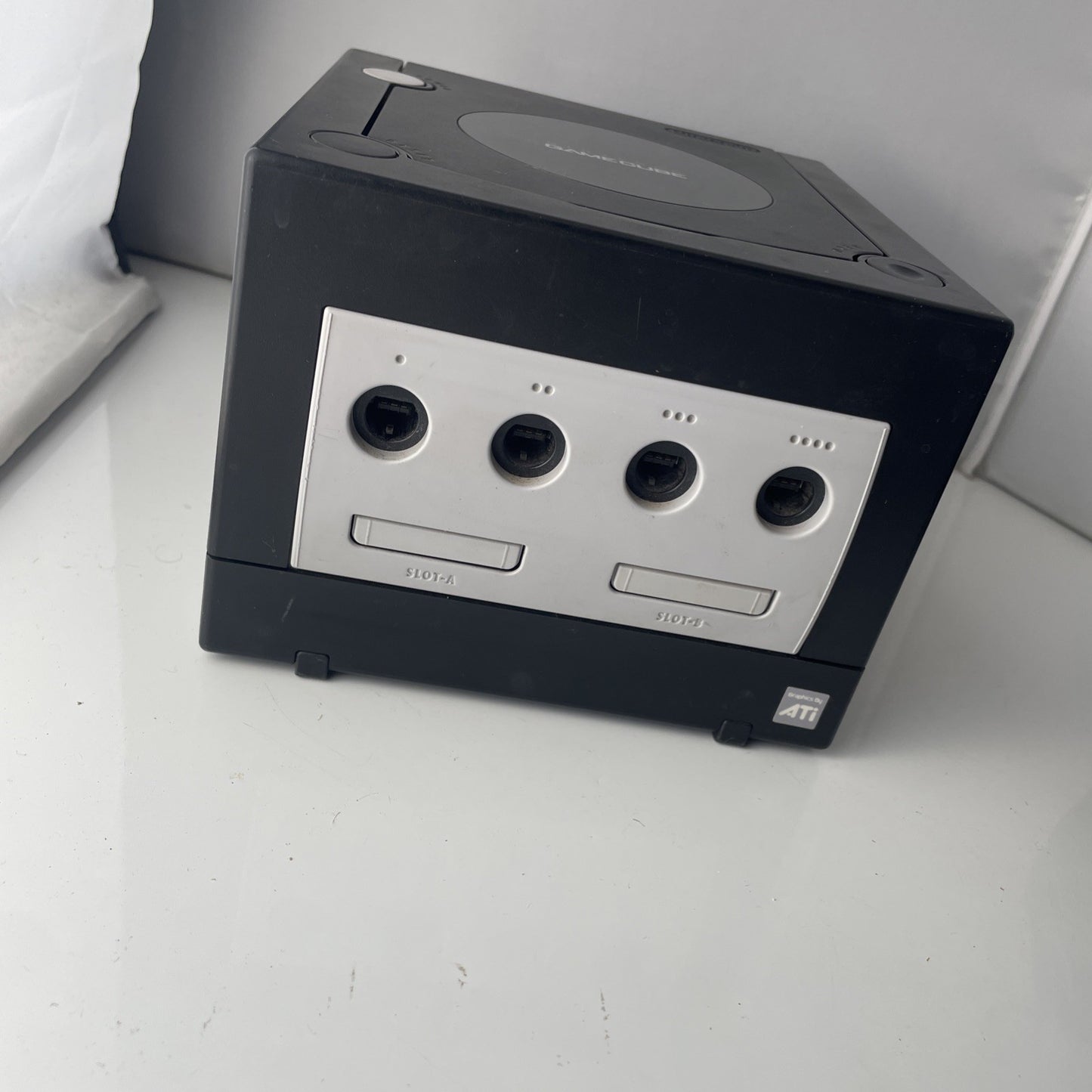 Nintendo GameCube Black Console DOL-001 TESTED Cables 2 Controllers 1 Oem