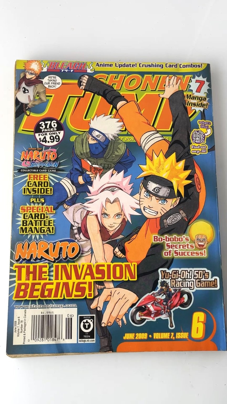 Shonen Jump June 2009 Volume 7 Issue 6 Naruto Manga Illustrated WITH CARD