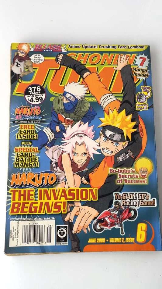 Shonen Jump June 2009 Volume 7 Issue 6 Naruto Manga Illustrated WITH CARD