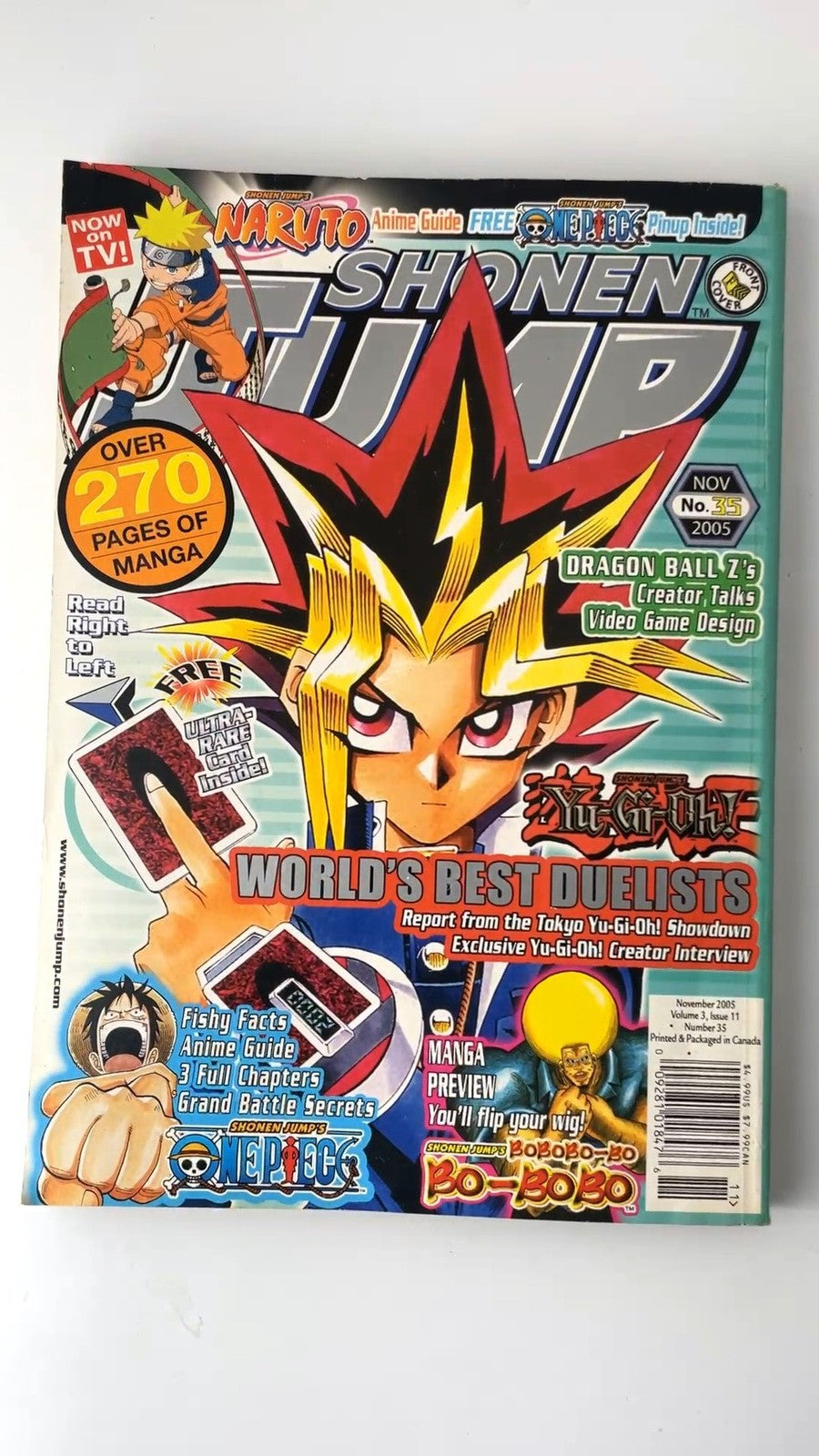 Shonen Jump No. 35 2005 Yu-Gi-Oh Naruto One Piece Manga Magazine NO CARD