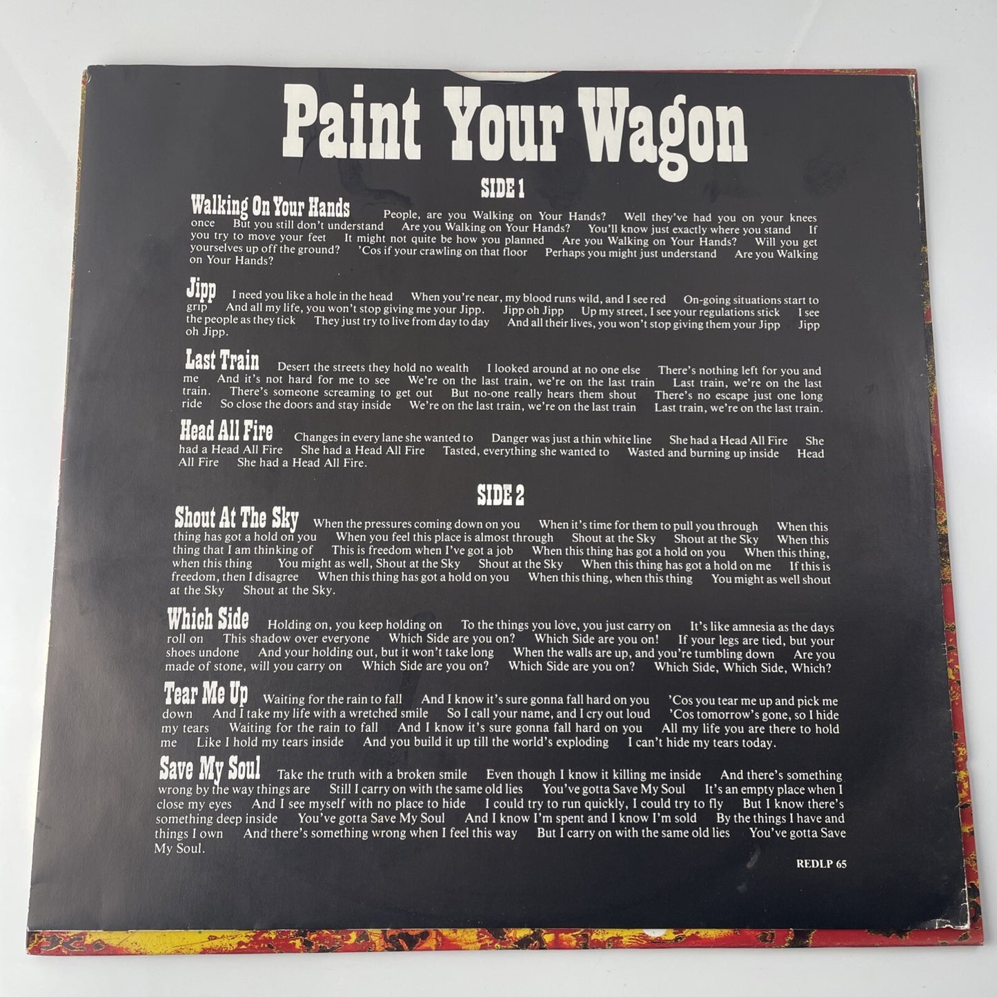  ‎RED LORRY YELLOW LORRY Paint Your Wagon 1986 RedLP 65  GOTH made in UK  NM 
