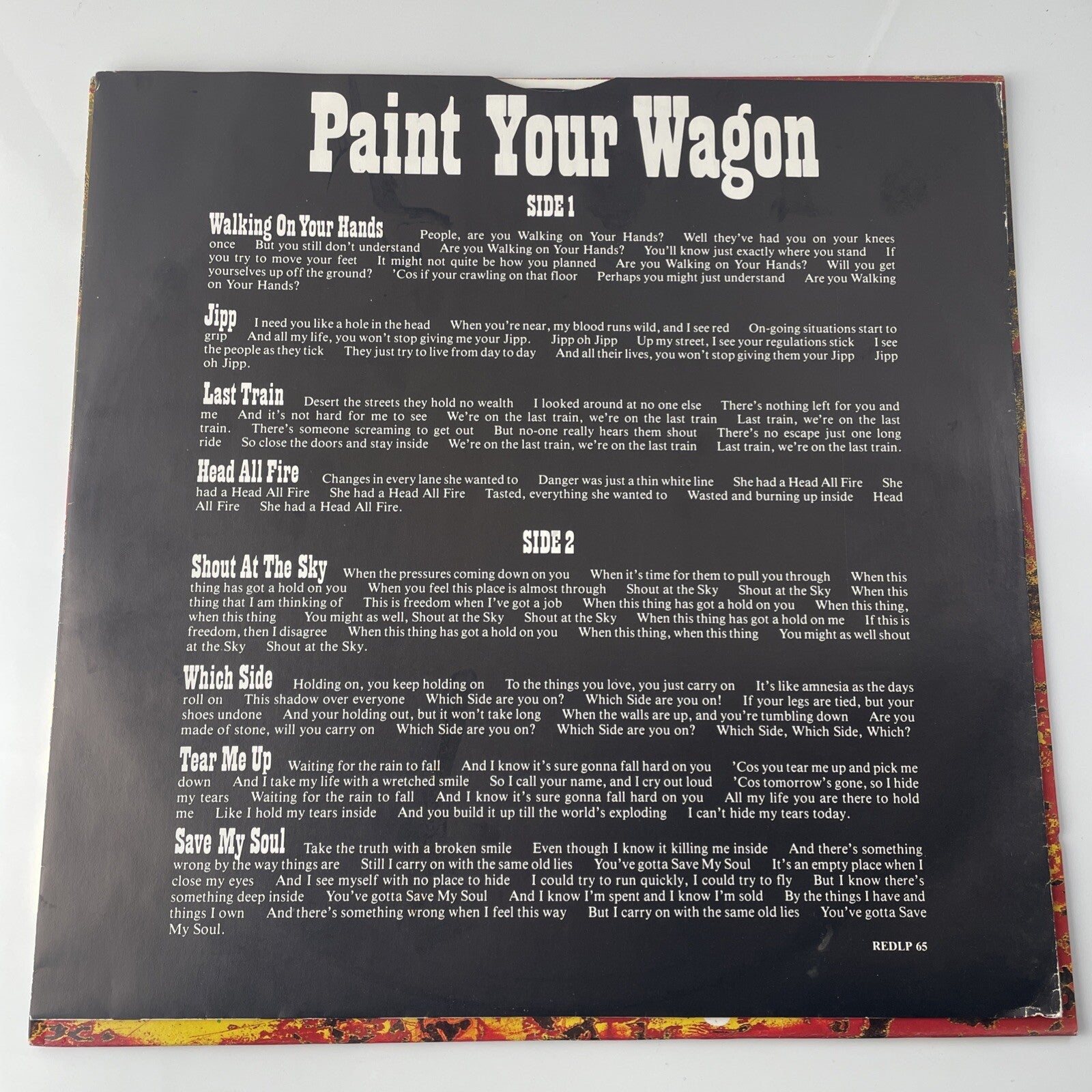  ‎RED LORRY YELLOW LORRY Paint Your Wagon 1986 RedLP 65  GOTH made in UK  NM 